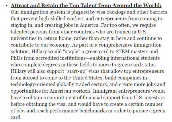 【美国留学】STEM专业毕业即可获得绿卡??希拉里你是不是认真的?!