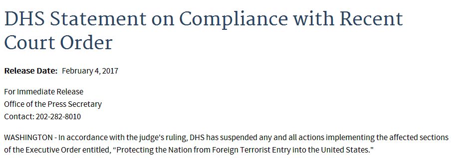 【美国资讯】全面被怼,川普的移民禁令终于被“冻结”