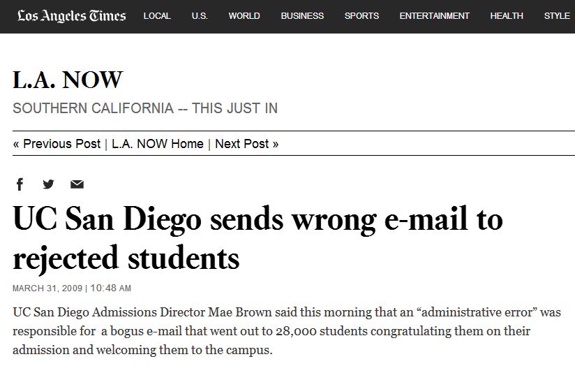 大学录取信也能发错?!有没有搞错?!!!