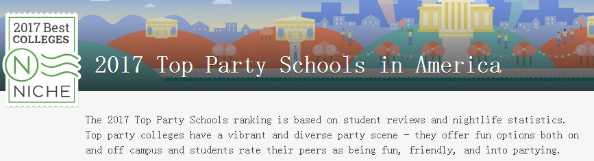 Party School排名，哪些美国大学最多派对？