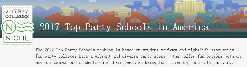 Party School排名,哪些美国大学最多派对?
