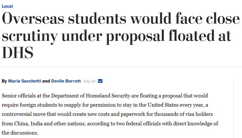 留学|美国学生签证恐重返1年1签时代?