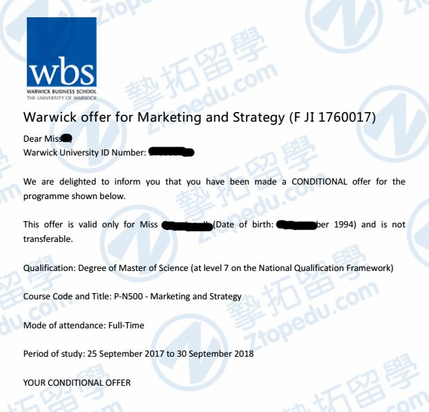 华工嵇同学获英国华威大